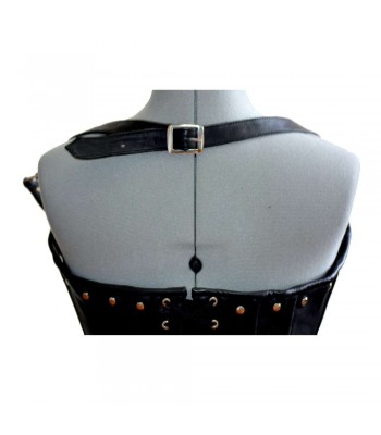 Women Real sheep leather steampunk style corset metal decor Women Corset 